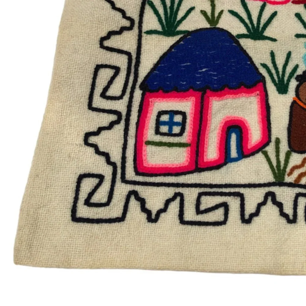 South American Embroidered Bucolic Countryside print pillow cover 16